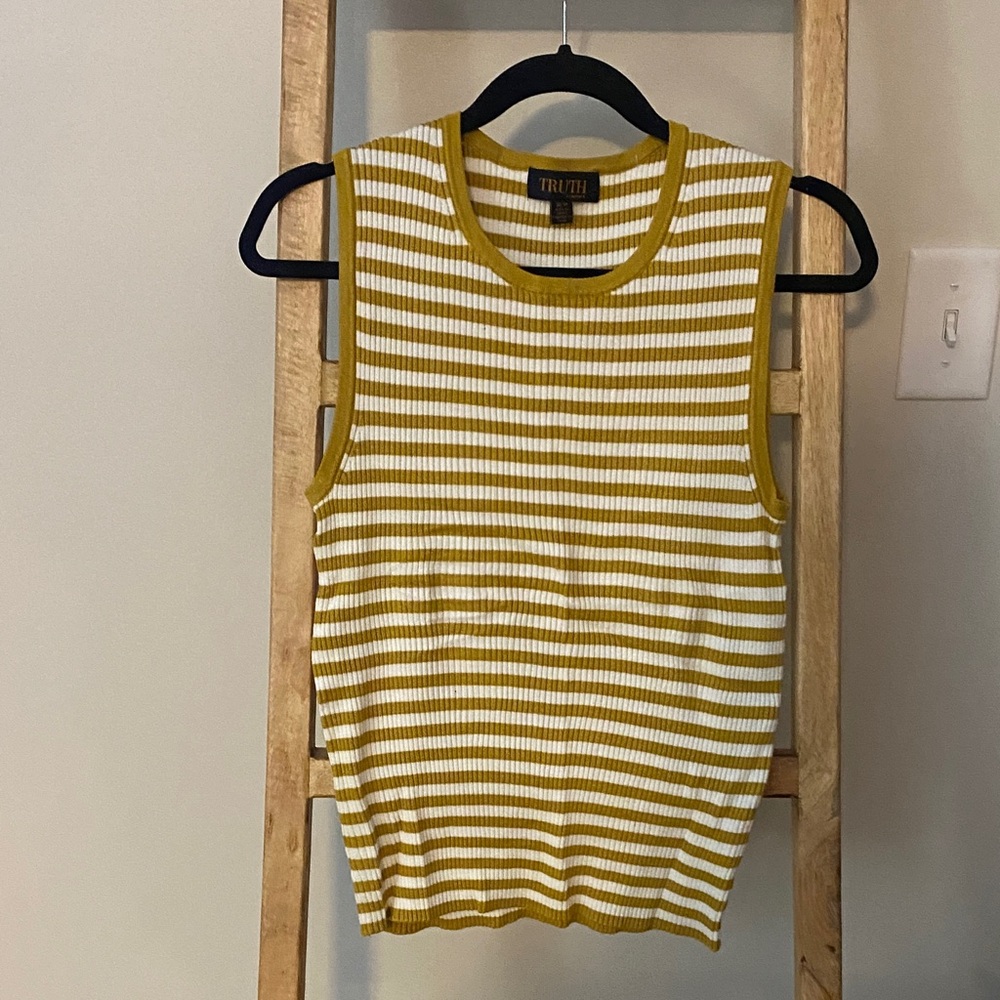 Truth Yellow and White Striped Tank Top